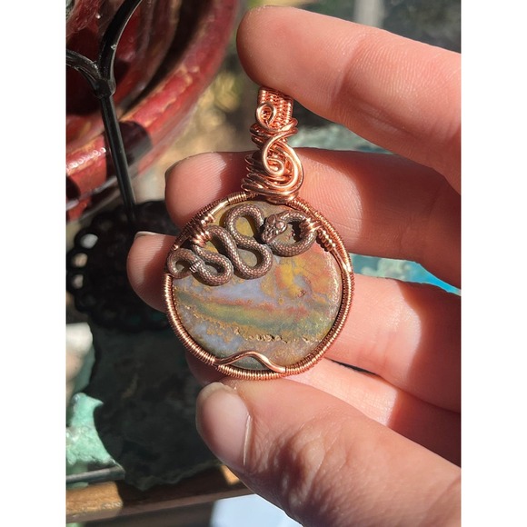 Snake Agate Wire Wrap - Picture 9 of 10